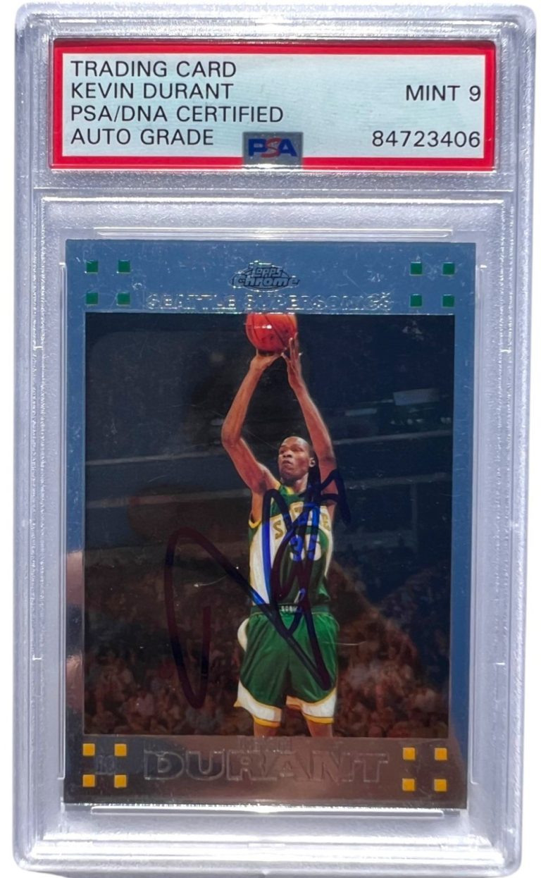 2007 Topps Chrome Kevin Durant Signed Rookie Basketball Card PSA Auto 9 #131