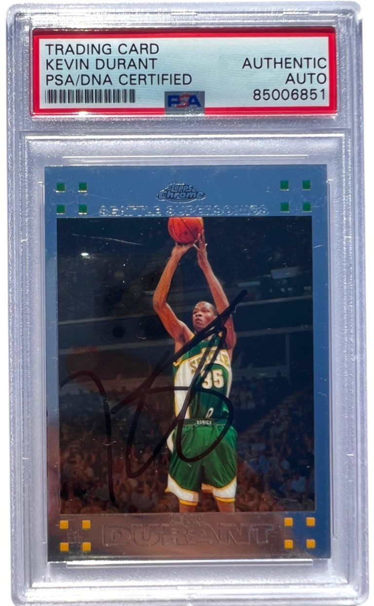 2007 Topps Chrome Kevin Durant Signed Rookie Basketball Card PSA Auto #131