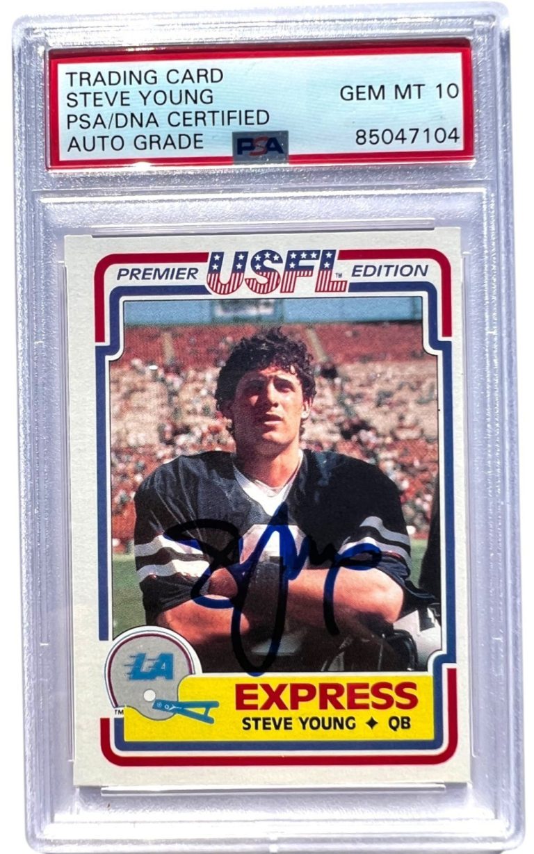 STEVE YOUNG 1984 TOPPS USFL SIGNED ROOKIE CARD - PSA 10 AUTO