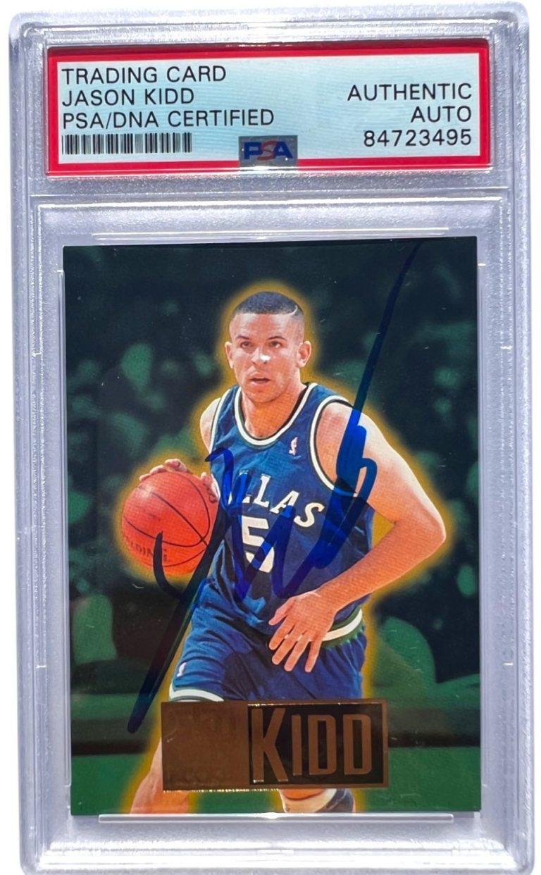 1994 Skybox Jason Kidd Signed RC Rookie Basketball Card #221 PSA Auto