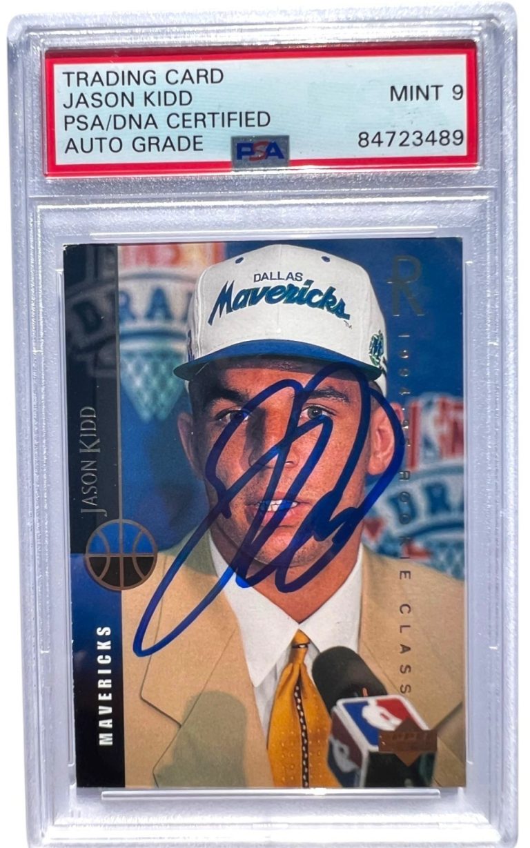Jason Kidd Signed 1994-1995 Upper Deck Rookie Class RC Card #160 Psa/Dna Auto 9