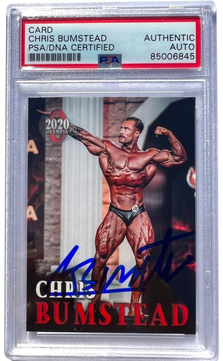 CHRIS BUMSTEAD SIGNED 2020 OLYMPIA CARD BODYBUILDING MR O CBUM PSA/DNA