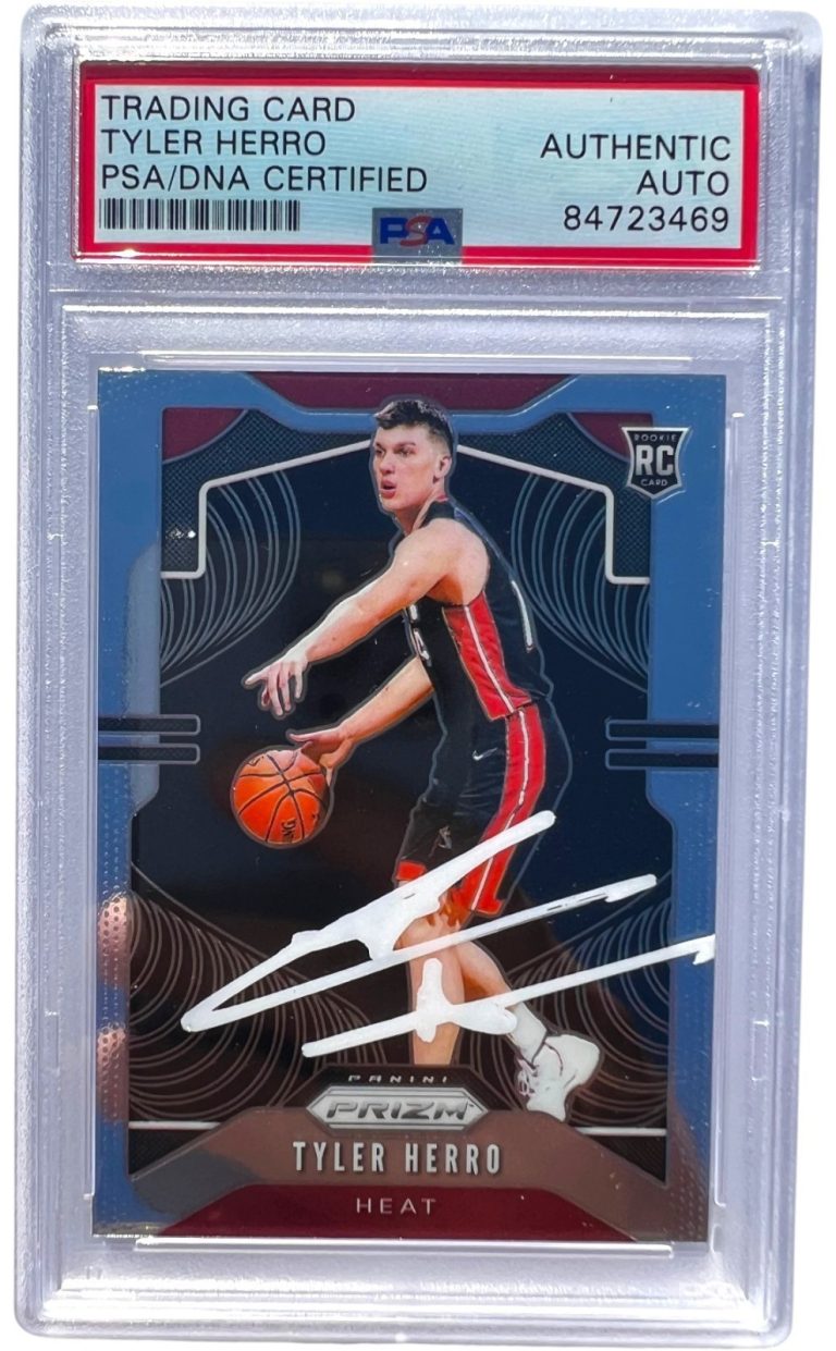 TYLER HERRO SIGNED 2019 PANINI PRIZM ROOKIE CARD #259 RC AUTO PSA