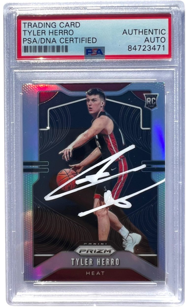 TYLER HERRO SIGNED 2019 PANINI SILVER PRIZM ROOKIE CARD #259 RC AUTO PSA