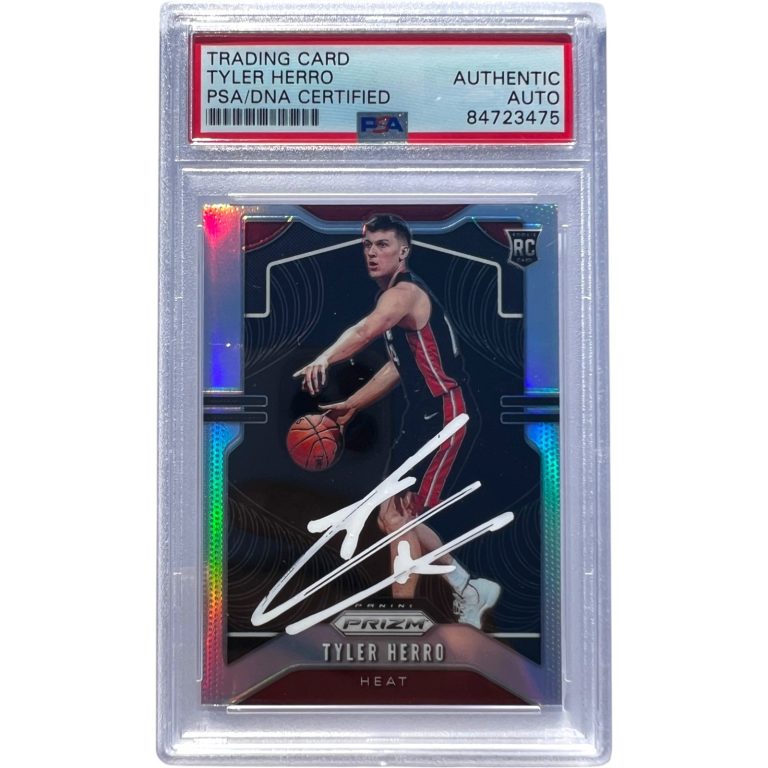 2019 PANINI SILVER PRIZM TYLER HERRO SIGNED ROOKIE CARD #259 RC AUTO PSA