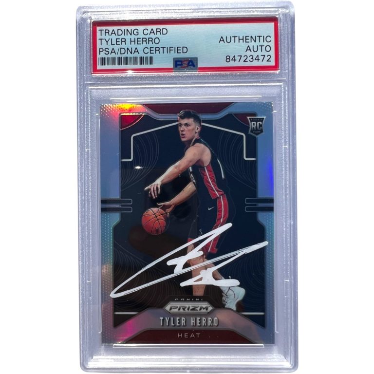2019 PANINI SILVER PRIZM TYLER HERRO SIGNED ROOKIE CARD #259 RC PSA AUTO