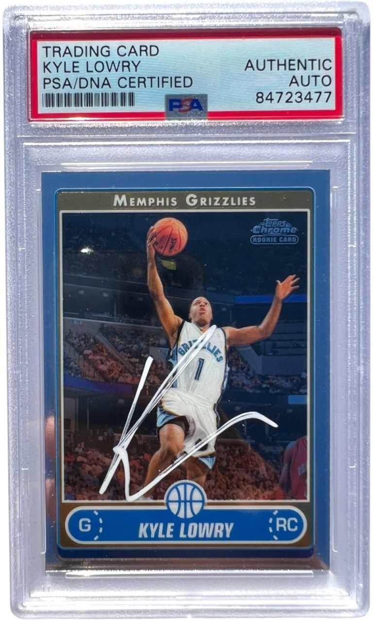 KYLE LOWRY SIGNED 2006 TOPPS CHROME ROOKIE CARD #262 AUTO RC PSA