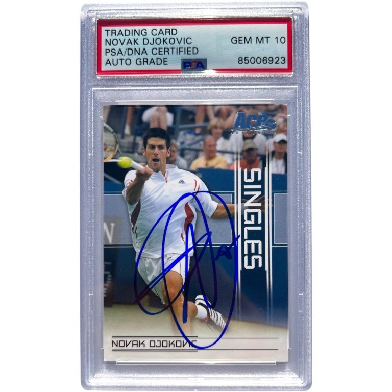 NOVAK DJOKOVIC SIGNED 2007 ACE AUTHENTIC SINGLES RC CARD ROOKIE PSA/DNA AUTO 10
