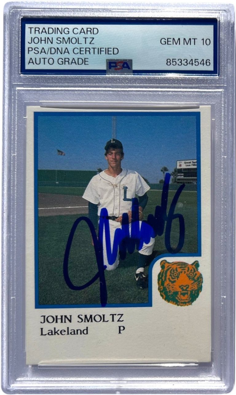1986 PROCARDS LAKELAND TIGERS JOHN SMOLTZ SIGNED PSA 10 AUTO