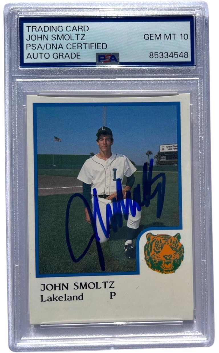 1986 PROCARDS LAKELAND TIGERS JOHN SMOLTZ SIGNED PSA AUTO 10