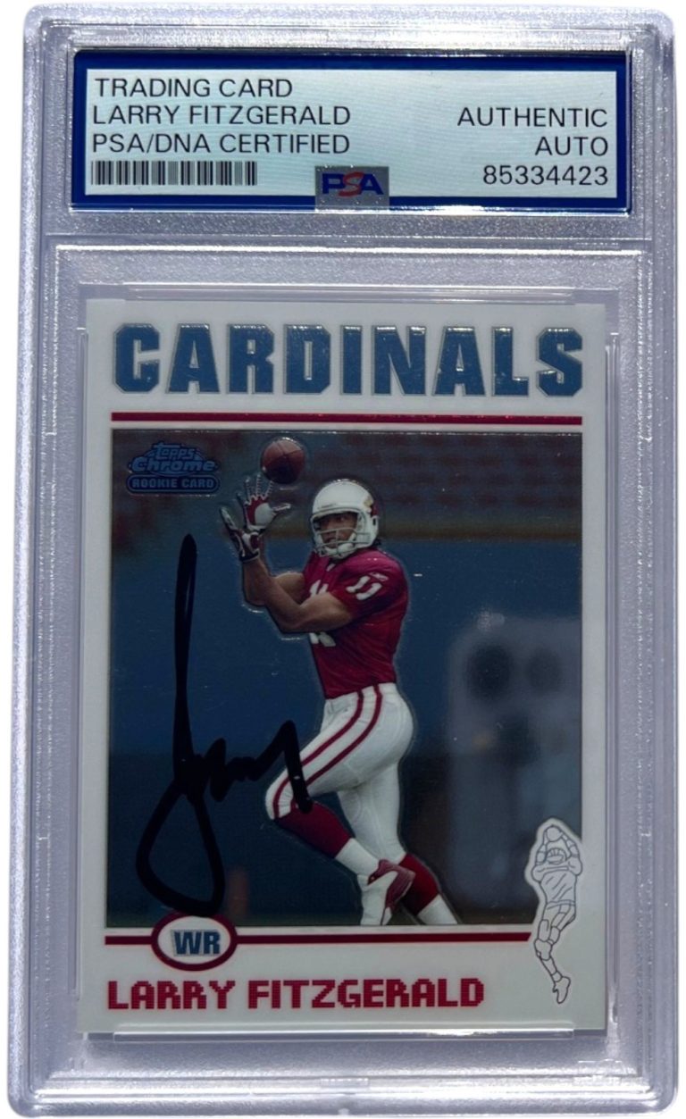 LARRY FITZGERALD AUTOGRAPHED SIGNED 2004 TOPPS CHROME ROOKIE CARD #215 - PSA/DNA