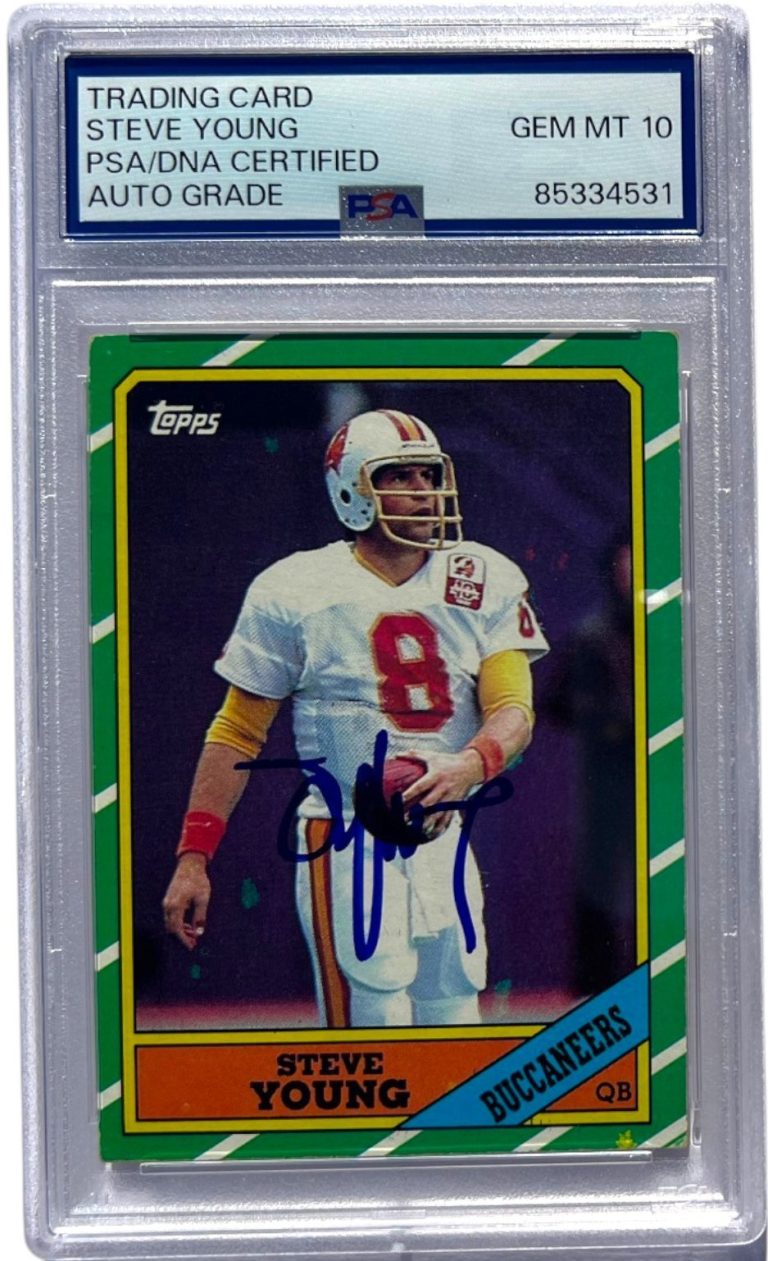 1986 Topps Steve Young RC #374 Signed Auto PSA/DNA Auto Gem MT 10 Buccaneer