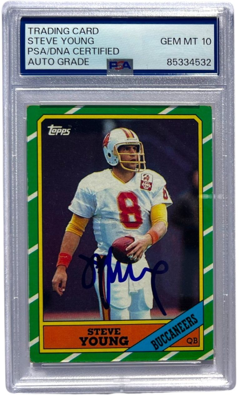Steve Young HOF Signed 1986 Topps Football #374 Buccaneers RC PSA/DNA 10 AUTO