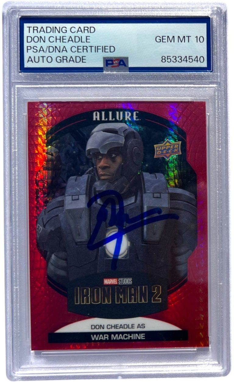 2022 UPPER DECK MARVEL ALLURE DON CHEADLE SIGNED RED WAR MACHINE PSA 10 AUTO