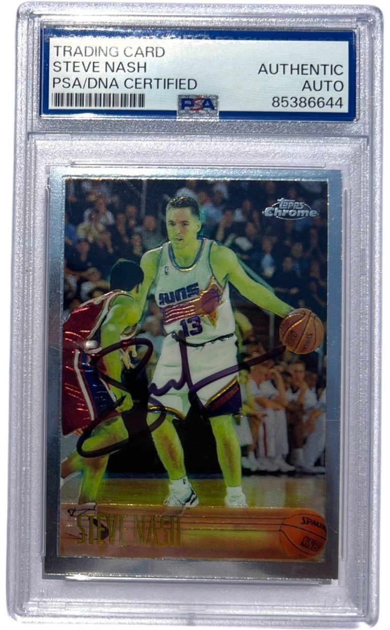 1996 TOPPS CHROME #182 STEVE NASH SIGNED ROOKIE RC PSA AUTO