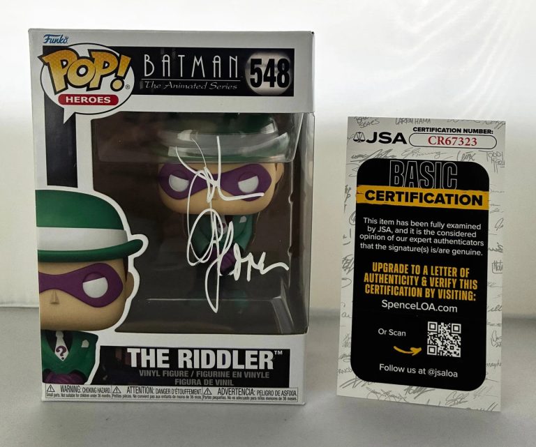 John Glover Signed Funko Pop Riddler Batman Animated Series JSA 2 COA