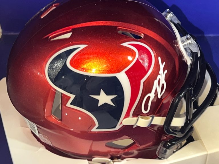 ARIAN FOSTER HOUSTON TEXANS BECKETT AUTHENTICATED SIGNED 2022 ALT MINI HELMET