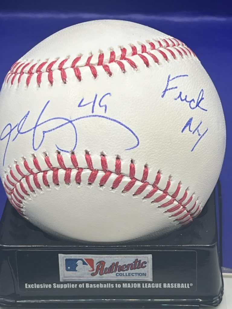 JOHN ROCKER ATLANTA BRAVES  *#@! NY SIGNED OML BASEBALL