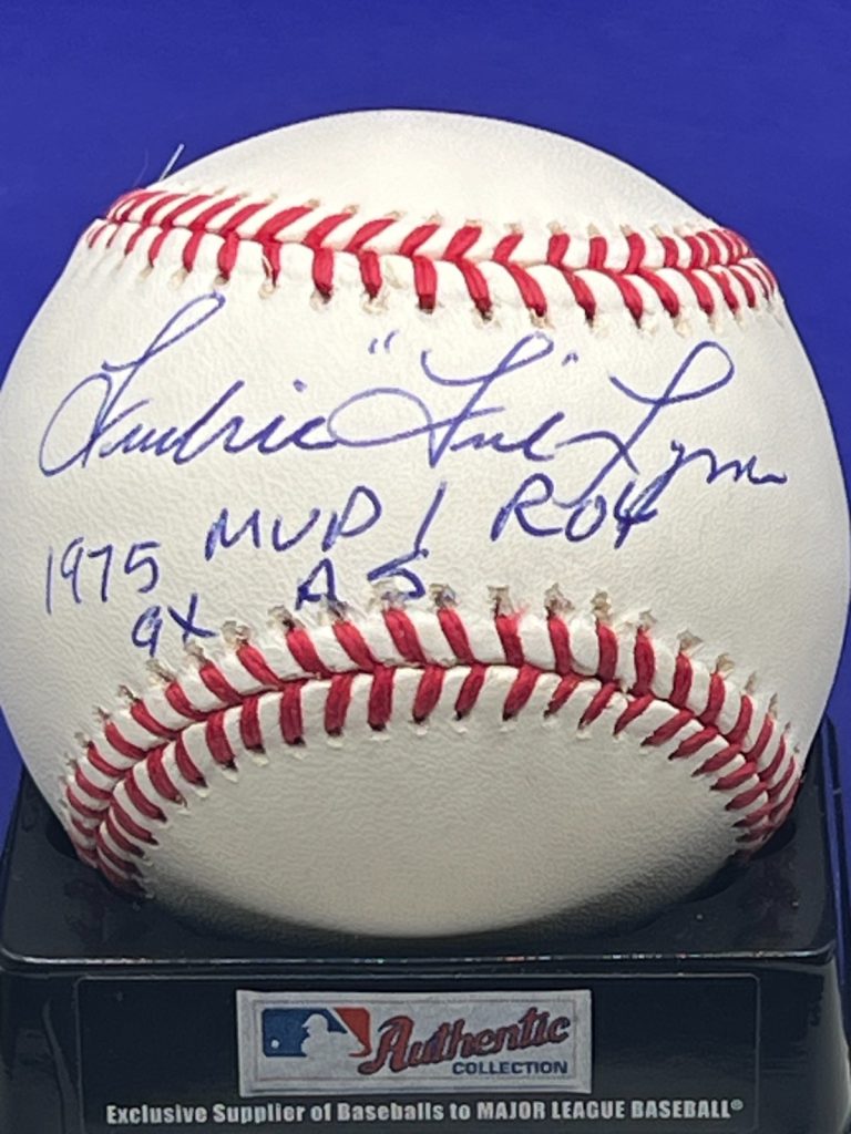 FRED LYNN BOSTON RED SOX 75 MVP / ROY / 9X AS  SIGNED MLB AUTHENTIC OML BASEBALL