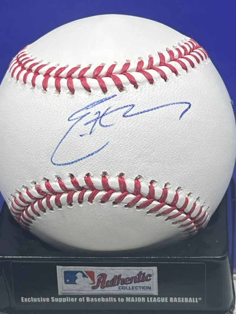 ERIC HOSMER KANSAS CITY ROYALS SIGNED FANATICS AUTHENTICATED OML BASEBALL