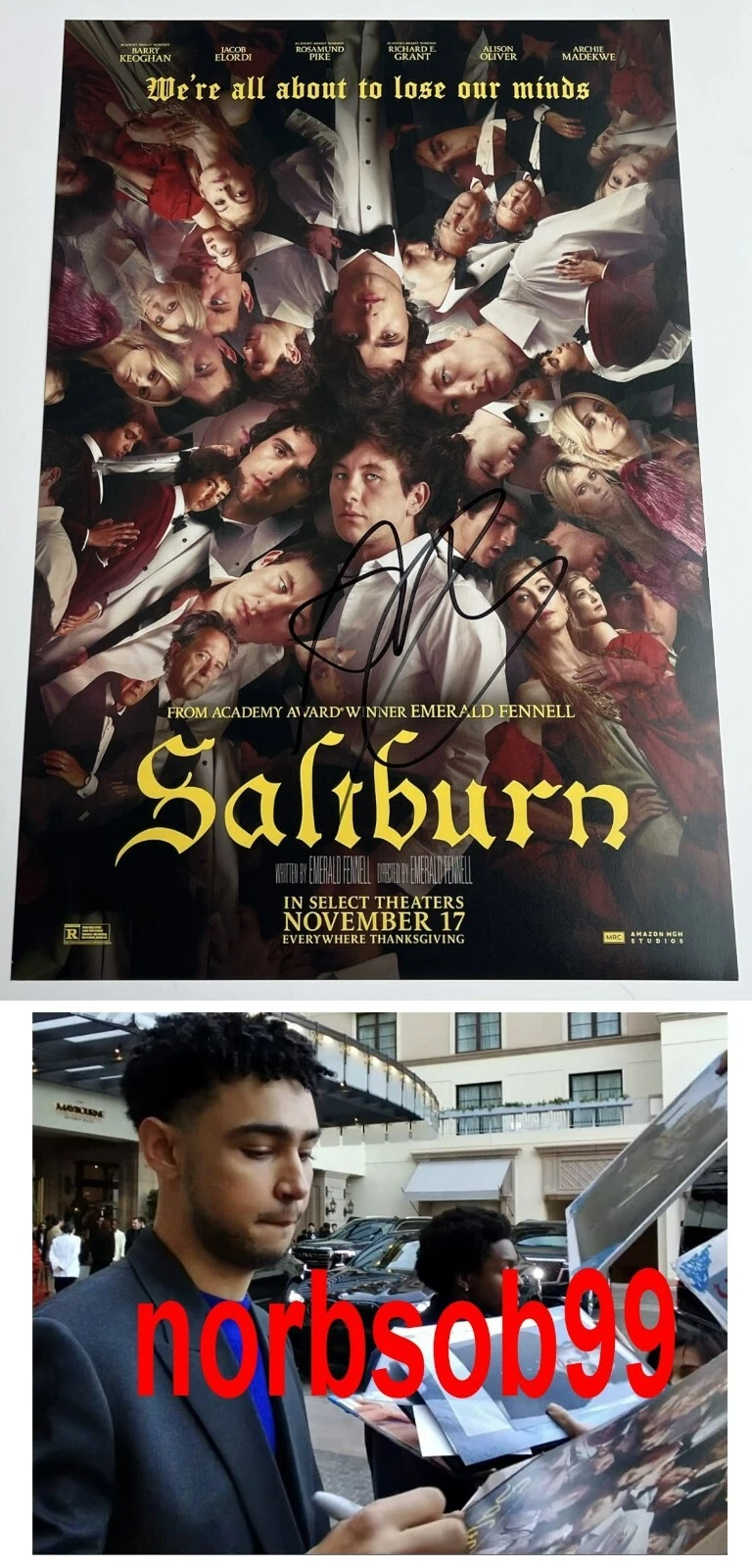 ARCHIE MADEKWE SIGNED SALTBURN 12x18 PHOTO POSTER GRAN TURISMO w/EXACT PROOF COA
