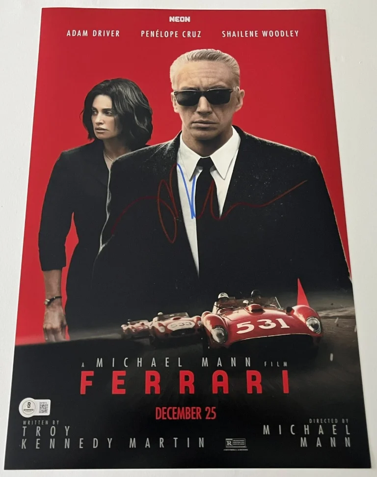MICHAEL MANN SIGNED FERRARI 12x18 PHOTO POSTER w/EXACT VIDEO PROOF & BECKETT COA