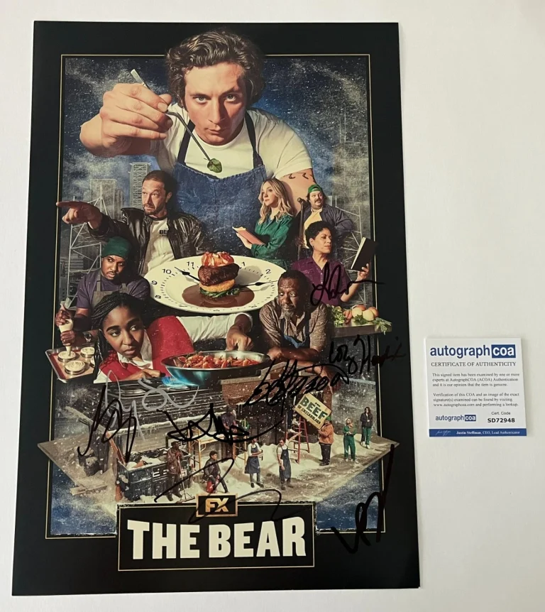 THE BEAR JEREMY ALLEN WHITE +7 CAST SIGNED 12x18 PHOTO A w/EXACT VIDEO PROOF COA