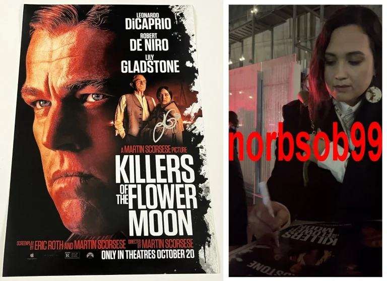 LILY GLADSTONE SIGNED KILLERS OF THE FLOWER MOON 12x18 PHOTO w/EXACT VIDEO PROOF