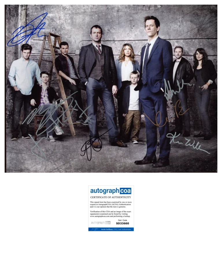 THE FOLLOWING KEVIN BACON +6 CAST SIGNED AUTOGRAPH 11x14 PHOTO w/PROOF ACOA COA