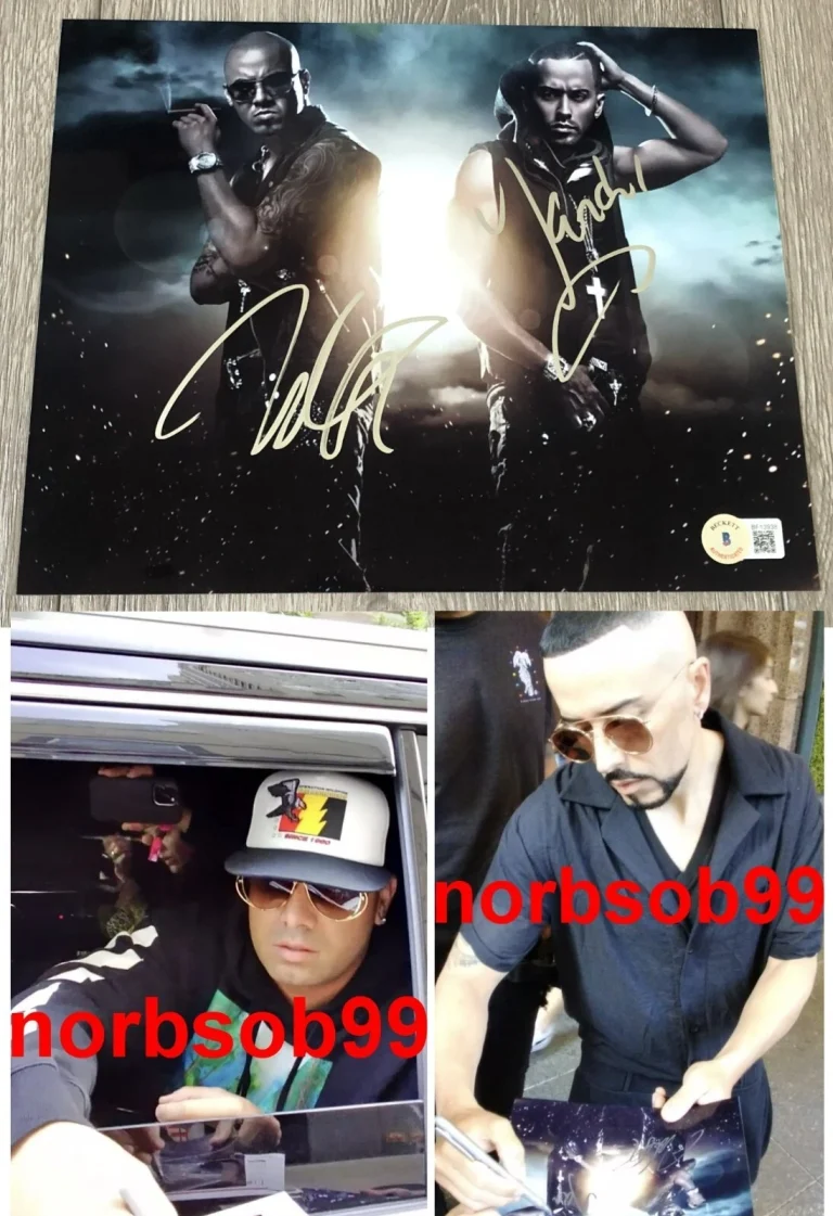 WISIN Y & YANDEL SIGNED AUTOGRAPH 8x10 PHOTO B w/EXACT PROOF & BECKETT BAS COA