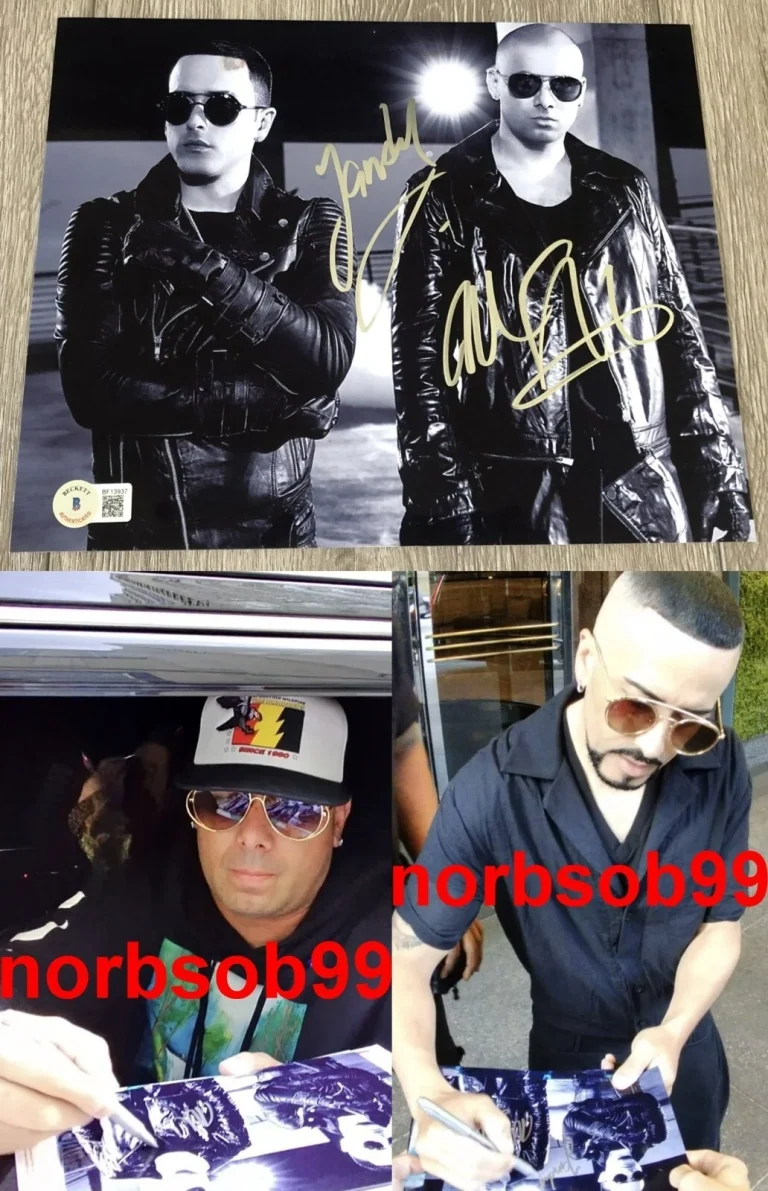 WISIN Y & YANDEL SIGNED AUTOGRAPH 8x10 PHOTO C w/EXACT PROOF & BECKETT BAS COA