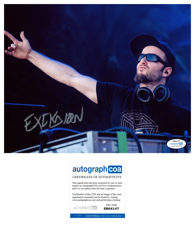 DJ EXCISION JEFF ABEL SIGNED AUTOGRAPH 8x10 PHOTO B w/EXACT PROOF & ACOA COA