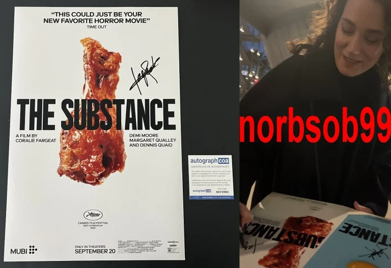 CORALIE FARGEAT SIGNED THE SUBSTANCE 12x18 PHOTO w/EXACT VIDEO PROOF & COA ACOA