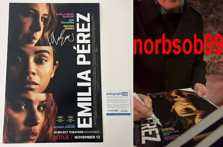 JACQUES AUDIARD SIGNED EMILIA PEREZ 12x18 PHOTO A w/EXACT VIDEO PROOF & ACOA COA