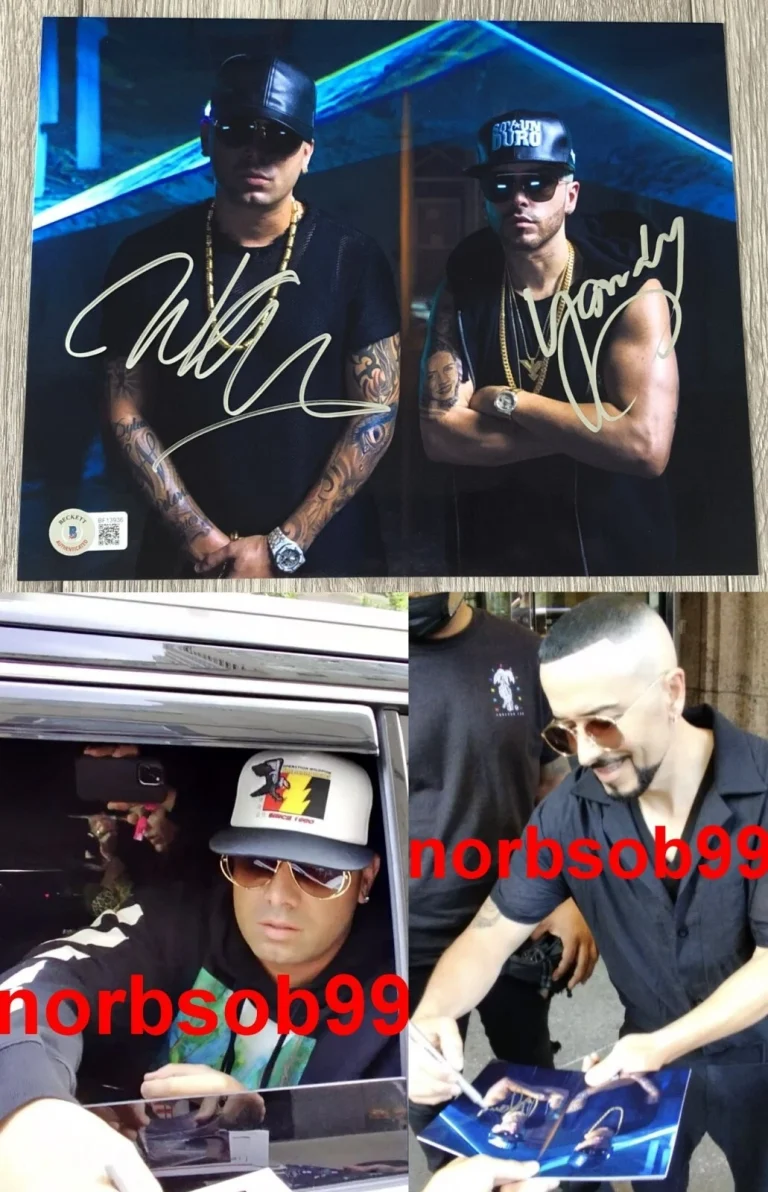 WISIN Y & YANDEL SIGNED AUTOGRAPH 8x10 PHOTO D w/EXACT PROOF & BECKETT BAS COA