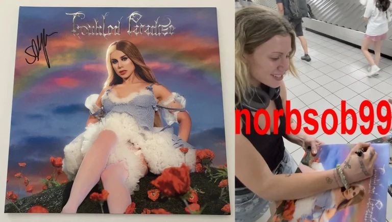 SLAYYYTER SIGNED AUTOGRAPH TROUBLED PARADISE VINYL ALBUM w/EXACT PROOF & COA
