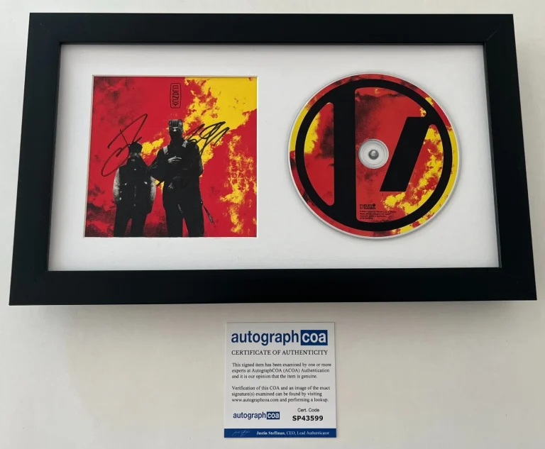 21 TWENTY ONE PILOTS SIGNED CLANCY FRAMED & MATTED CD w/ AUTOGRAPH ACOA COA