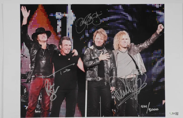 Bon Jovi Fully Signed JSA Autograph Photo 11 x 17 Jon Bon Jovi Richie Sambora