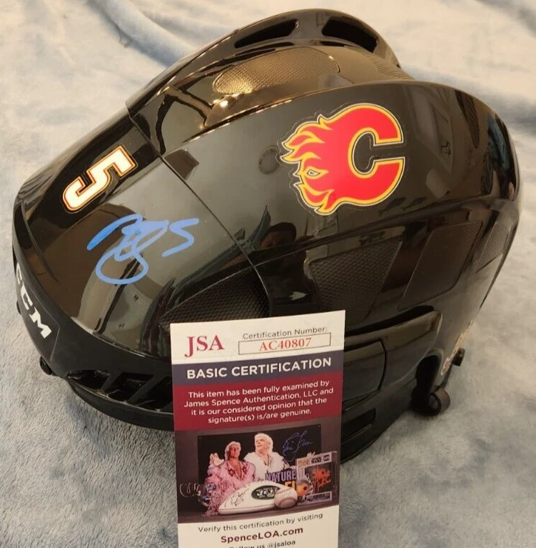 Mark Giordano Signed Full-Size Hockey Helmet w/ JSA COA # AC40807 Calgary Flames