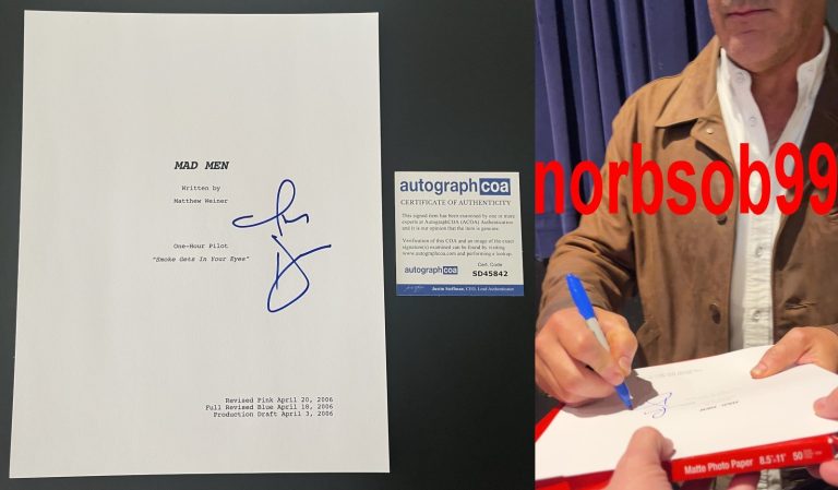 JON HAMM SIGNED MAD MEN FULL PILOT SCRIPT w/EXACT PROOF & AUTOGRAPH COA ACOA
