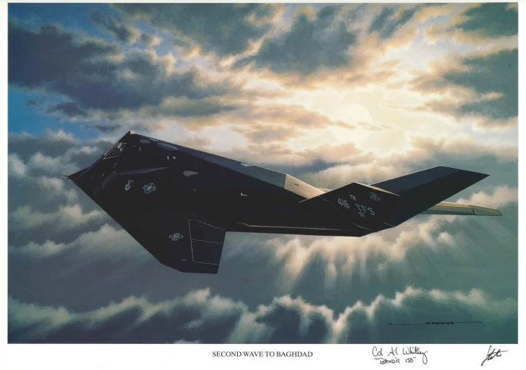 Alton Whitney Signed Second Wave to Baghdad Print Stan Stokes Bandit 150 AIV