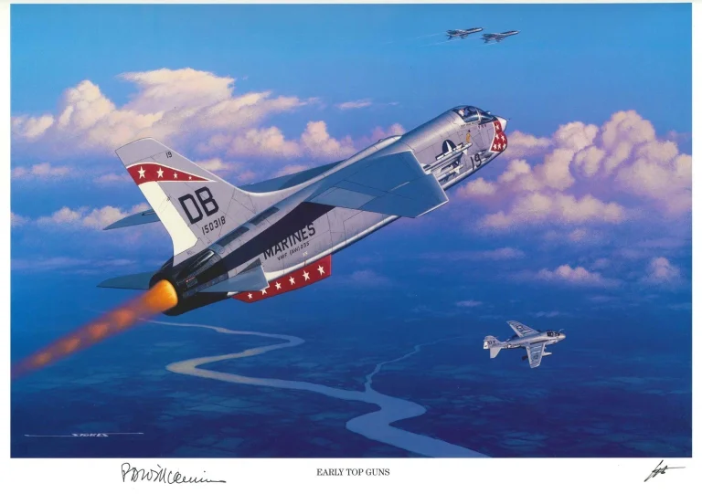 Drax Williams Signed Early Top Guns Print Stan Stokes Vietnam Pilot AIV