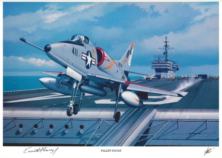 Everett Alvarez Signed Fallen Eagle Print Stan Stokes POW