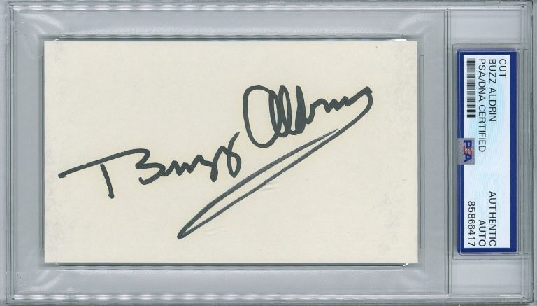 Buzz Aldrin Signed Cut Signature PSA DNA Encapsulated Apollo 11 Astronaut #17