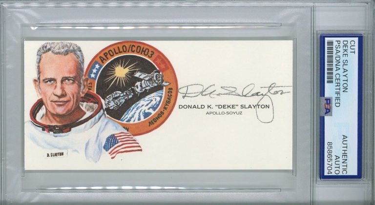 Deke Slayton Signed Cut Signature PSA/DNA Encapsulated Mercury 7 Astronaut