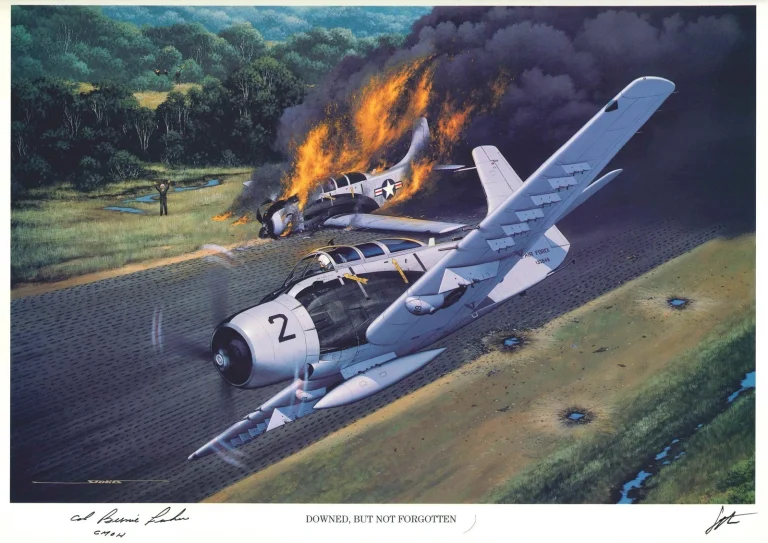 Bernard Fisher Signed Downed But Not Forgotten Print Stan Stokes Medal of Honor
