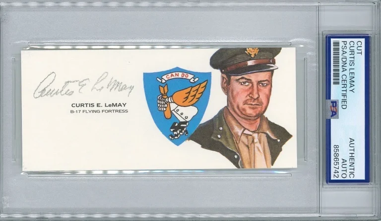 Curtis LeMay Signed Cut Signature PSA/DNA SAC USAF GOE