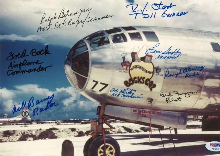 BOCKSCAR C-13 MULTI SIGNED 8x11 PHOTO PSA DNA AB12642 X8 BOCK FERGUSON STOCK