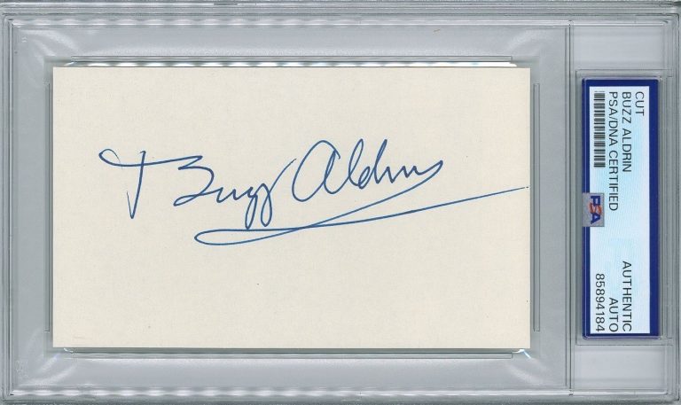 Buzz Aldrin Signed Cut Signature PSA DNA Encapsulated Apollo 11 Astronaut #84