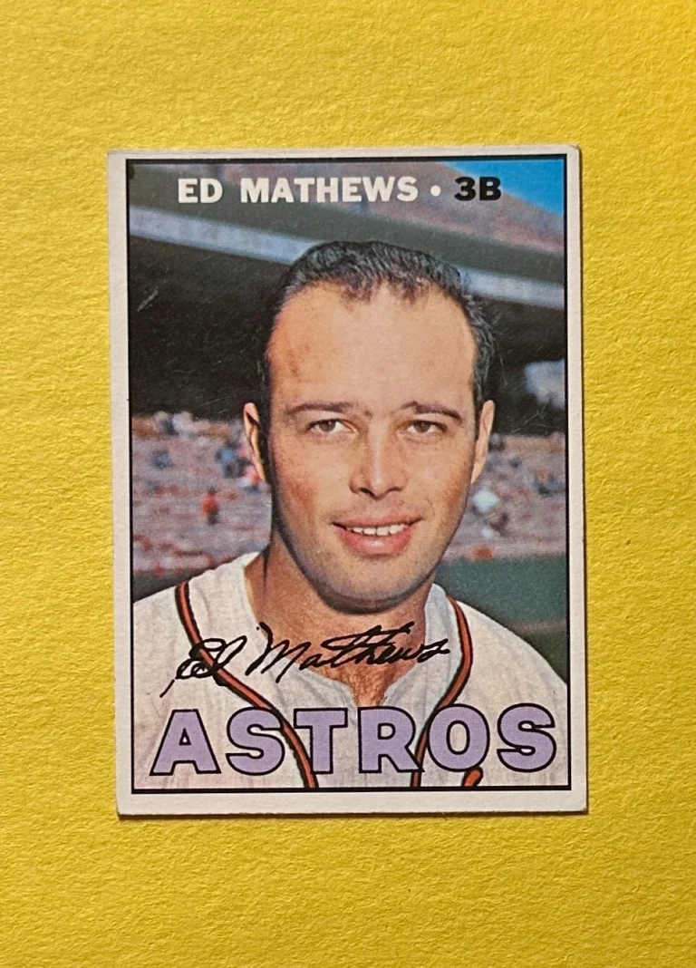 1967 TOPPS ED MATHEWS #166 ASTROS HOF